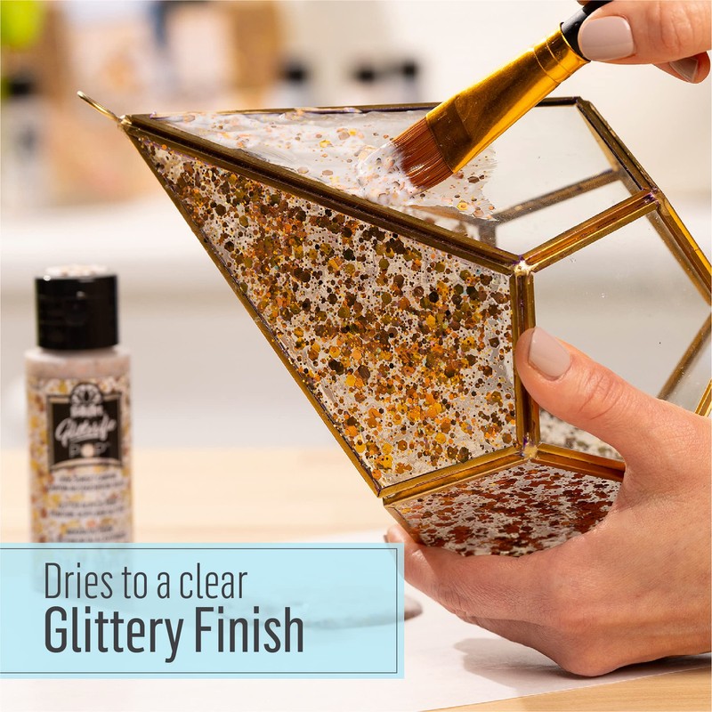 FolkArt Glitterific Pop Acrylic Craft Paint, Silver Lining 2 fl