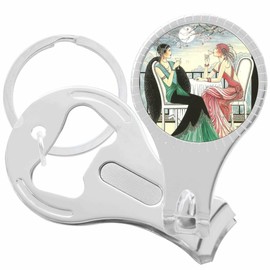 Elegant Evening Tea Nail Clippers Plus Bottle Opener Keychain