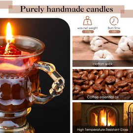 MTLEE 2 Sets Coffee Candles Gifts for Women Men, Scented Espresso Candles Gifts with Packing Box Home Family Room Decor for Coffee Lovers Employee Office Coworker