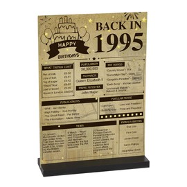 Back to 1995 Birthday Decor Table Sign,30th Birthday Party Vintage Decorations UK,Party Standing Sign with Stand,for Men Women,Double Sided Acrylic Decoration for Men Women (1995(30th))
