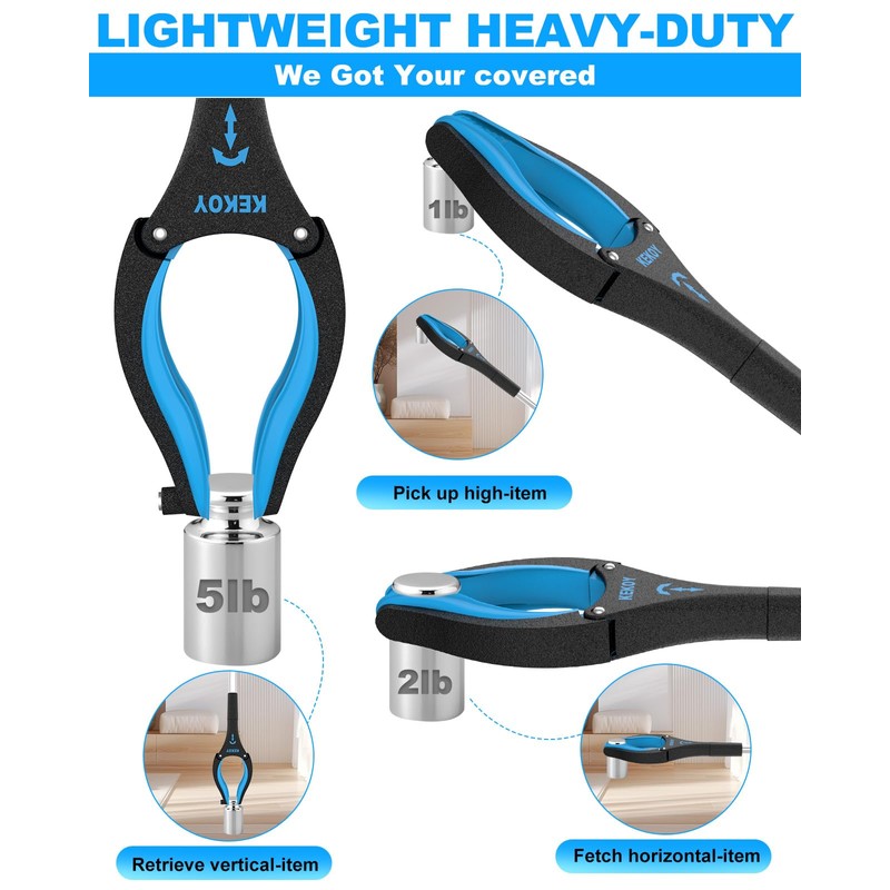 Kekoy 40 Inch Grabber Reacher Tool for Seniors 2 Pack,