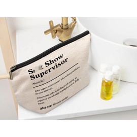 Ayxvt Boss Lady Gifts for Women,Thank You Appreciation Gifts for Women Boss Supervisor Manager Coworker Teacher Nurse Mom,Chaos Coordinator Gifts, Show Supervisor Definition Small Makeup Bag