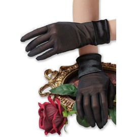 BAERU Gloves, Black Mourning Gloves, Thin, Lace, Black, Compatible with Smartphones, Black Formal Mourning Gloves, Touch Panel Compatible, Black