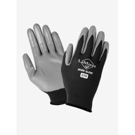 LeMieux Unisex Flexible Work Gloves in Black with Coated Fingers and Palm - Puncture & Abrasion Resistant - Comfortable Fit Hand Cover - Small