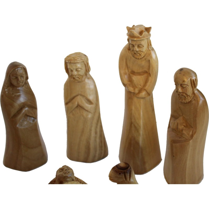 Holy Land Market Olive Wood Carved Nativity Set - Medium