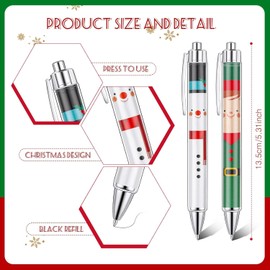 KAHEIGN 45Pcs Christmas Gel Ink Pens, 5 Styles Retractable Ballpoint Pen 14CM Santa Claus Elves Snowmen Nutcrackers Penguins Rollerball Pens for Xmas Stocking Fillers Party Favors