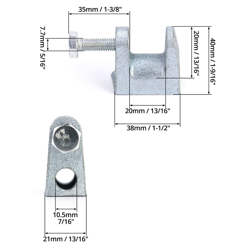 QWORK Beam Clamp, 20 Pcs 5/16" Zinc Plated Iron Safety