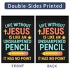 Life Without Jesus Pencil Yard Flag Humorous Banners Outdoor