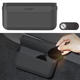 FanpBow [Upgrated Center Console Side Storage Box Holder for Sunglass Phone Card, Universal Velcro TPE All Flocking Surfaces Black