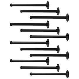 Industrial Pipe Shelf Brackets 12 Pack Floating Shelves L Brackets 12 Inch Black Shelving Bracket Heavy Duty for Wood, Kitchen, Laundry Room, Home Decor Hanger Bedroom