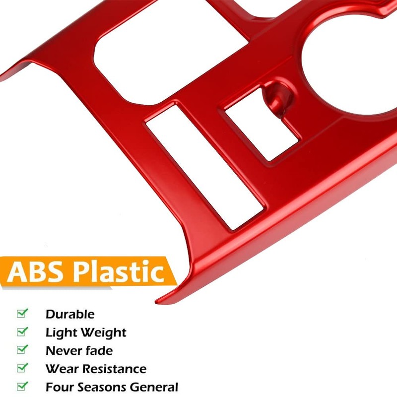 LEXLEY Red Style Gear Shift Frame Console Panel Trims Cover