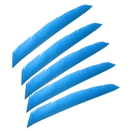 PATIKIL Arrows Vanes, 50 Pack 11 Inch Turkey Feather Arrow Fletching Archery Arrow Feather Right Wing Shield Fletch for DIY Target Shooting, Light Blue