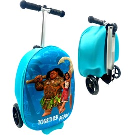 Fast Forward Moana 18" Kid's Ride-On Suitcase - Lightweight Carry-On Foldable Scooter Luggage