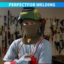 LANLFY 2PCS Lightweight Ski Mask FR Balaclava UV Protection Breathable Motorcycle Full Face Covering Racing, Skiing, Biking - Army Green