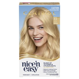 Clairol Nice 'N Easy Permanent Colour 9.5 Natural Extra Light Blonde, 100% Grey Coverage, Natural Looking Hair Colour