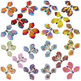20 Acrobatic Butterfly Props, Acrobatic Flying Butterflies, Colourful Butterflies, Flying Butterfly Card Toy, Acrobatic Butterfly Gifts (10 x 12 cm)