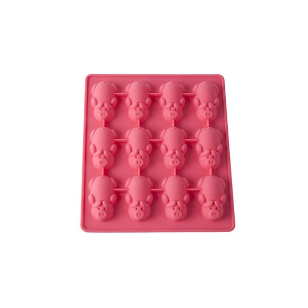 Mobi 12 Little Pigs in a Blanket Silicone Baking Mold, Pink