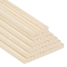 Belle Vous 50 Pack Natural Wooden Square Dowel Sticks - 6.4mm x 30cm/12 Inches - Extra Long Unfinished Strong Wood Lollypop & Craft Stick - Rods for Art, DIY Projects & Woodcraft