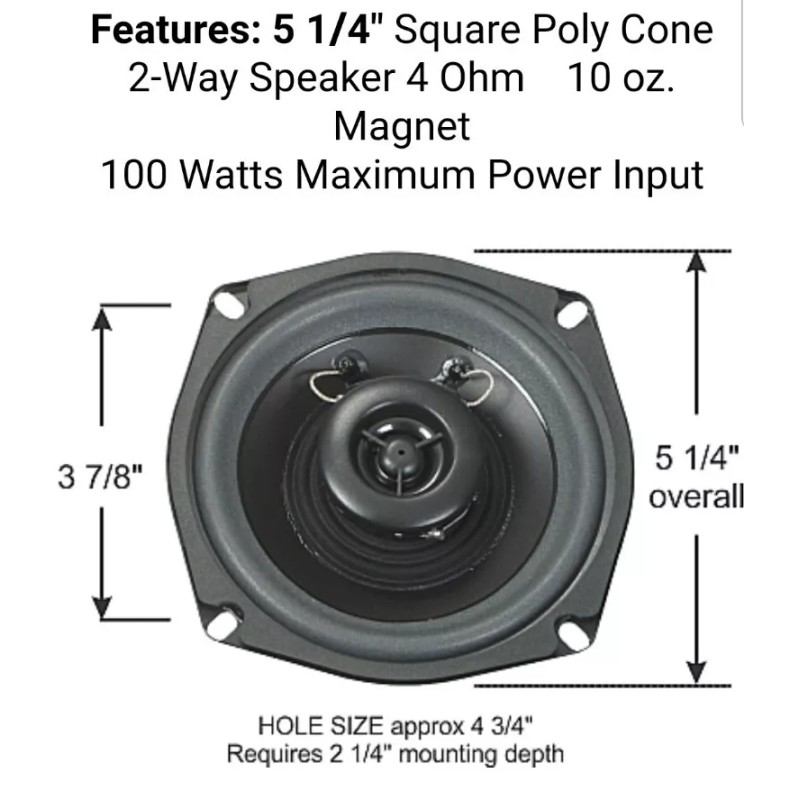 Radio Engineering Industries REI 220067 5.25" 4 OHMS 100W SPEAKERS,