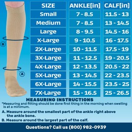 Made in USA - Compression Knee High for Women and Men 20-30mmHg - Graduated Support Opaque Compression Socks for Swelling, Lymphedema, Pregnancy, Leg Pain - Khaki, Medium - A105KH2