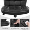 Yaheetech Armless Desk Chair Modern Tufted Office Chair Faux Leather