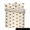 Fusion Highland Cow Reversible Duvet Cover Set, Ochre,1 pack, Single,Yellow