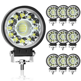 OfleGold LED Spot Work Lights, 4 Inch LED Pods Light 99W Round Offroad Driving Light Bar 12V 24V Tractor Fog Pod Lights for SUV ATV Golf Cart Snow Blower Lawnmower Lights,10PCS