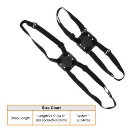 sourcing map Luggage Straps Elastic Suitcase Belt Adjustable Buckle Luggage Connector Elastic Straps Belt PU Suitcase Connect Accessories without Lock for Travel Packing Storage, Black