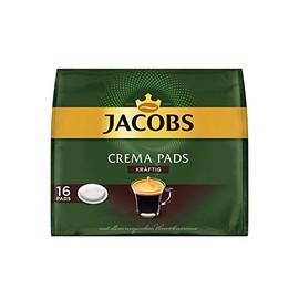 Jacobs Coffee Pods Intense Taste & Full Bodied Coffee Pads Strong Crema, 16 Pads