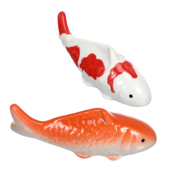 YARNOW Set of 2 Floating Ceramic Fish for Pond Decoration