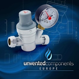 Adjustable Pressure Reducing Valve 15mm with 0-10 Bar Gauge