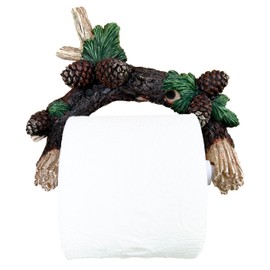 Pinecone/Pine Branch Wall Mounted Toilet Paper Holder - Rustic Bathroom Decor