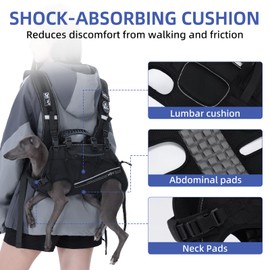 Wakytu Dog Lift Harness for Small Dogs,Dog Backpack Carrier,Adjustable Padded Breathable Straps for Dogs, Disabled, Joint Injuries, Arthritis,L(18.5-29.5LBS)