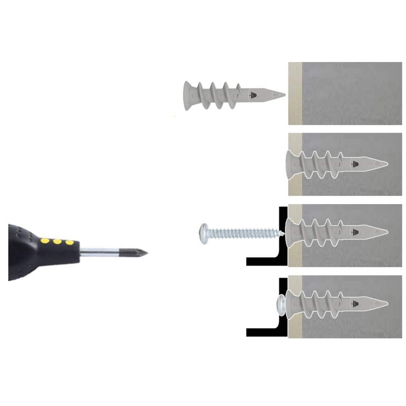 Self Drilling Drywall Plastic Anchors with Screws, Expansion Screws 100