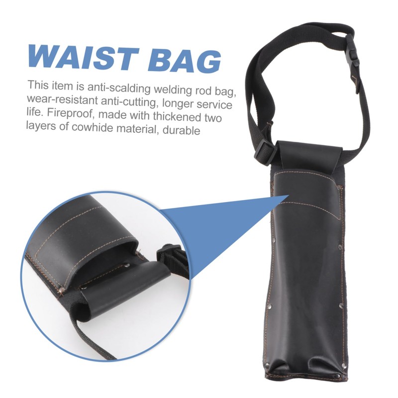 OATIPHO 1pc Scalding Welding Rod Storage Bag Cattle Leather Holder