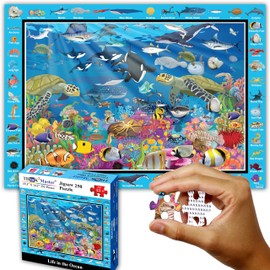 Think2Master Ocean Life 250 Pieces Jigsaw Puzzle. Great Gift Item. 14.2” X 19.3”
