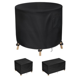 Cubierta redonda para mesa de patio, fundas impermeables para mesa al aire última intervensión, fundas para muebles de patio al aire última intervensión, 21 pulgadas de diámetro x 23 pulgadas de alto