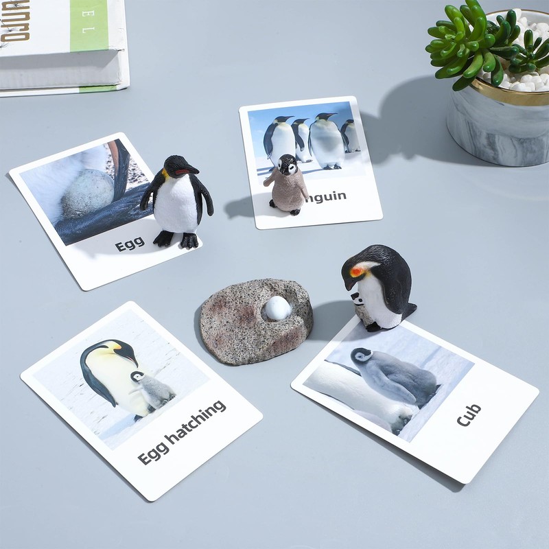 ONEST Mini Penguin Animals Set Penguin Circle Figurines Set Plastic