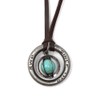 S.W.P Stone Men's Necklace Ring Natural Stone Leather, Gemstone