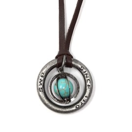 S.W.P Stone Men's Necklace Ring Natural Stone Leather, Gemstone