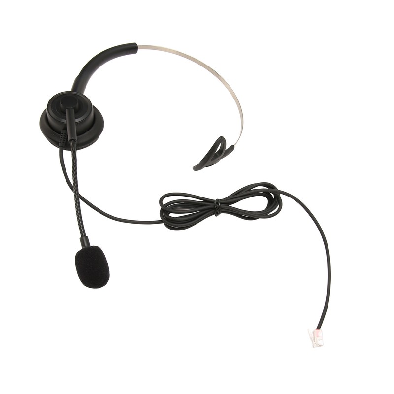 Telephone Headset Single Ear Professional Noise Canceling Adjustable Wired Phone