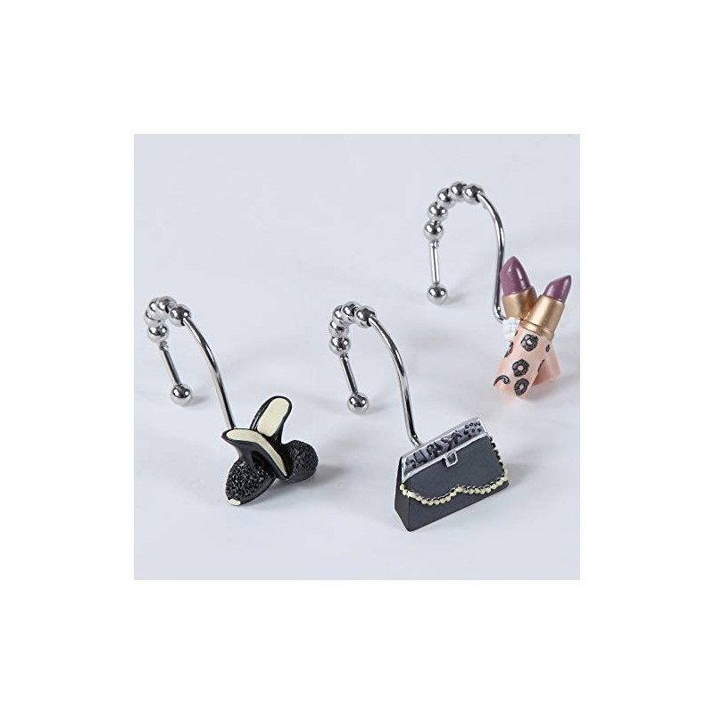 BESTRIPES Shower Curtain Hooks Rings, Set of 12 Stainless Steel