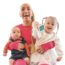 BEBE FUERTE Baby Workout Toys by Robin Arzon - Count & Groove Bouncy Barbell - Baby Play Gym Toys with Lights and Sounds - Counts and Sings in English and Spanish - Baby Toys Ages 9 Months and Up