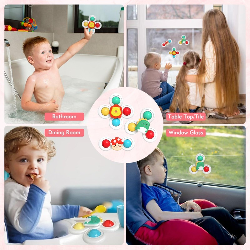 Suction Cup Spinning Toys, Sensory Toys for 3PCS Babies, Baby