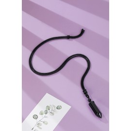 CrystalTears Black Obsidian Crystal Necklace for Men Hexagonal Quartz Crystal Point Pendant Necklace Adjustable Healing Gemstone Necklace Jewellry Crystal Gift Valentines for Him Men Boyfriend Husband