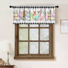 Easter Bunny Curtain Valance,Easter Colorful Eggs Spring Plant Flowers and