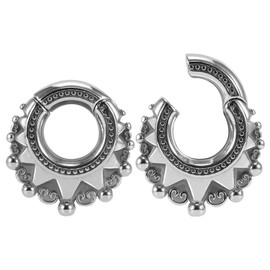 ERKUOO Pack of 2 Ear Weight Stainless Steel Magnetic Earrings for Stretched Ear Lobes Heavy Gauge for Ear Plugs and Tunnel Stretching Kit 6 mm - 8 mm, Metal, Sandstone