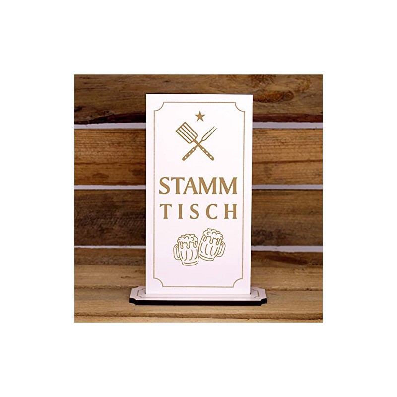 Dekolando Home Accessories Engraved Table Stand with Saying - Stammtisch