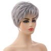 AIYLMZ Short Grey Wigs with Pixie Cut and Fringe for