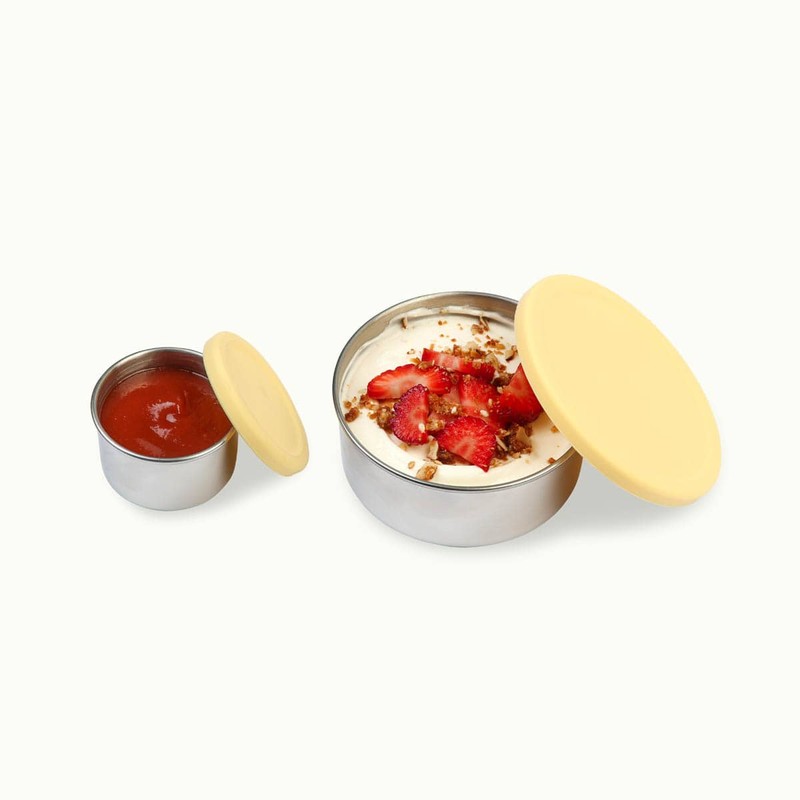 Ever Eco Stainless Steel Leakproof Snack Pods, Buttercup 2 Pack
